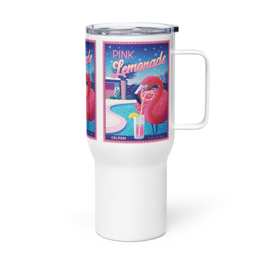 Pink Lemonade Travel mug with a handle
