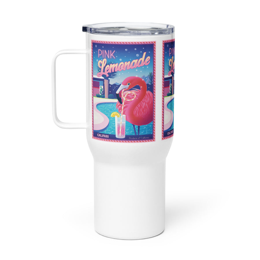 Pink Lemonade Travel mug with a handle