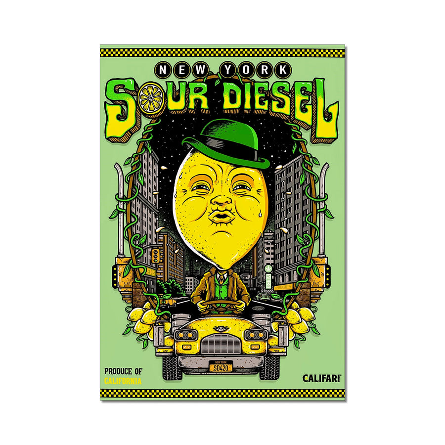 New York Sour Diesel 18 x 24 Screen Printed Signed Limited Edition